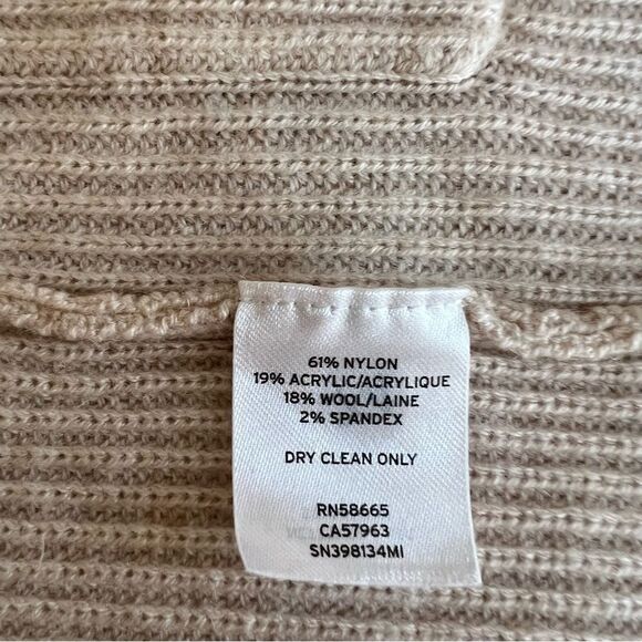 Something Navy two-tone open front cardigan Wool Blend Size L. - Picture 6 of 8